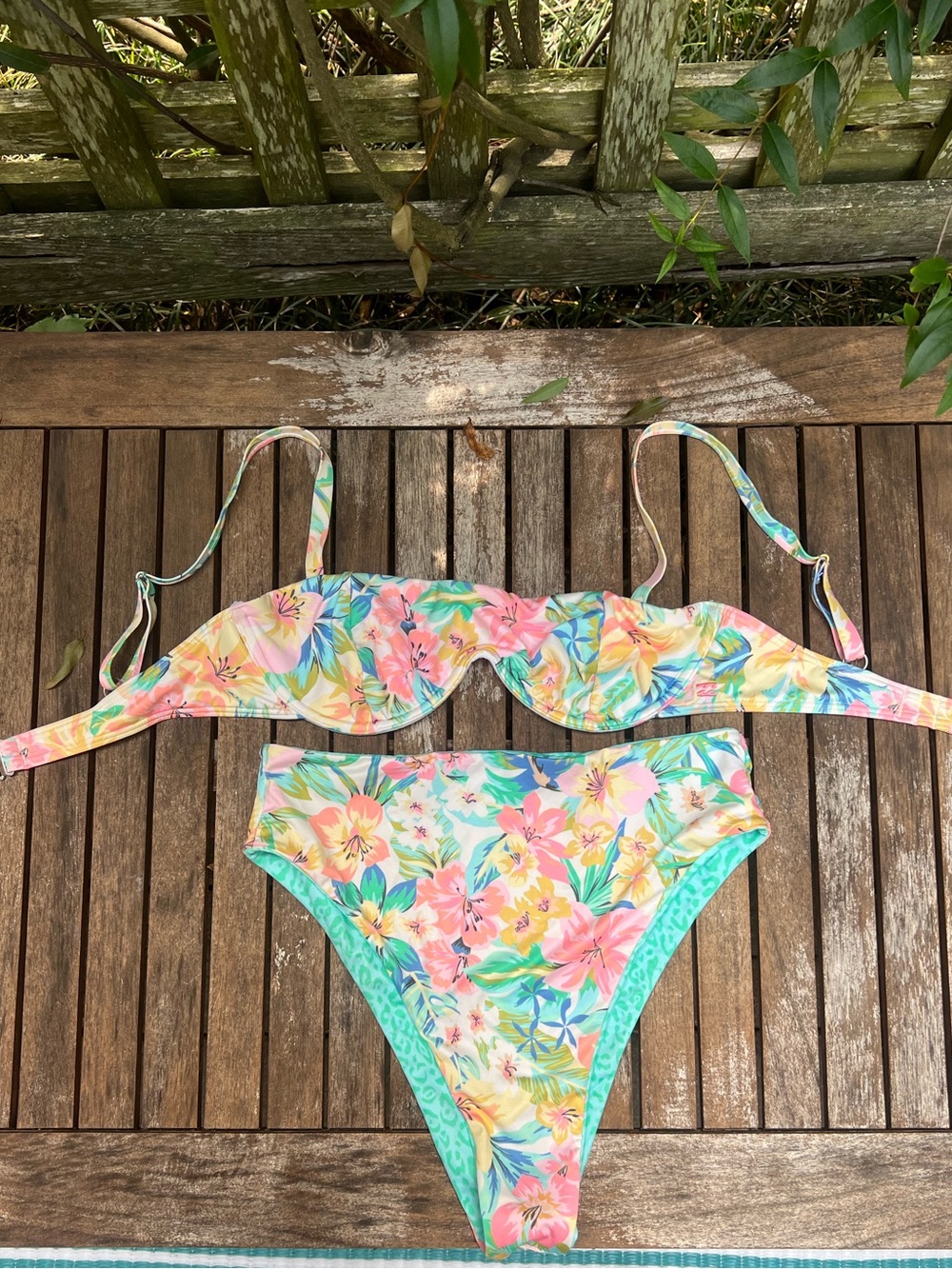 Billabong Floral High-Waisted Two-Piece Bikini Set